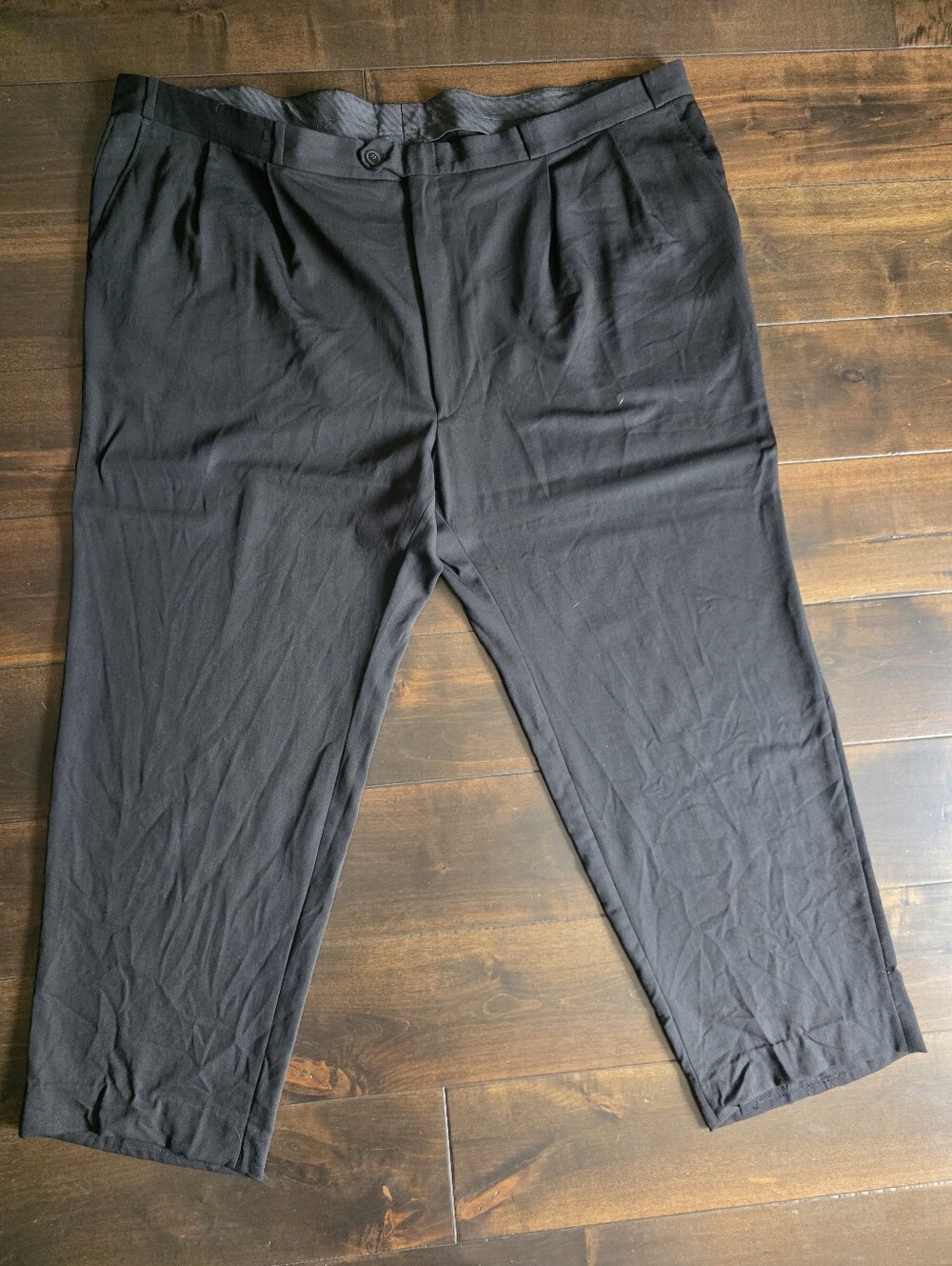 Men's Black Dress Pants - Classic Pleated Trousers Size 58